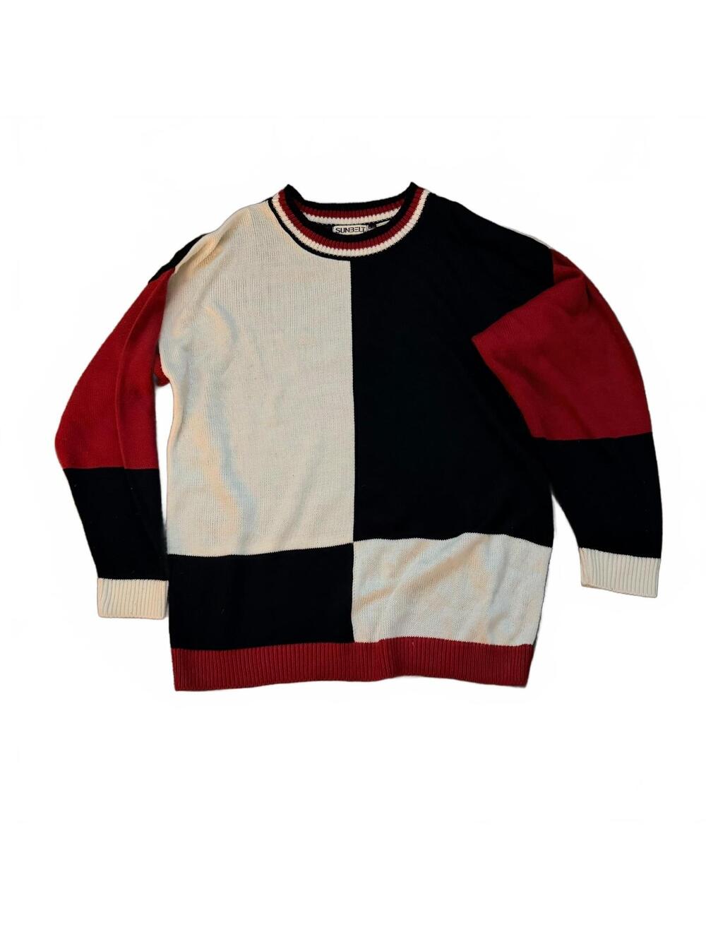 Sunbelt Colorblock Knit Pullover Sweater One Size